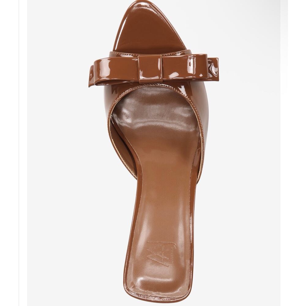 Aminah tan bow heel mule Giselle $195 size 6.5 - Picture 4 of 6